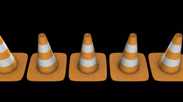 Cone de trânsito. Sinal de estrada 3d — Vídeo de Stock