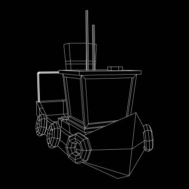 Balıkçı teknesi. Tel kafes balıkçılık trol