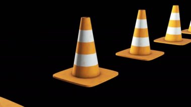 Trafik koni. Yol işareti 3d