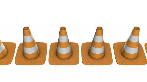 Traffic cone. Road sign 3d — Stock Video