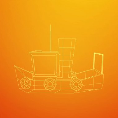 Balıkçı teknesi. Tel kafes balıkçılık trol