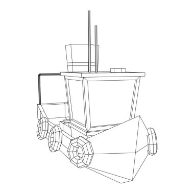 Balıkçı teknesi. Tel kafes balıkçılık trol