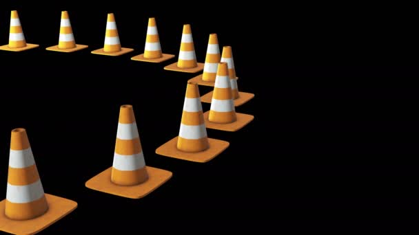 Cone de trânsito. Sinal de estrada 3d — Vídeo de Stock