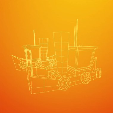 Balıkçı teknesi. Tel kafes balıkçılık trol