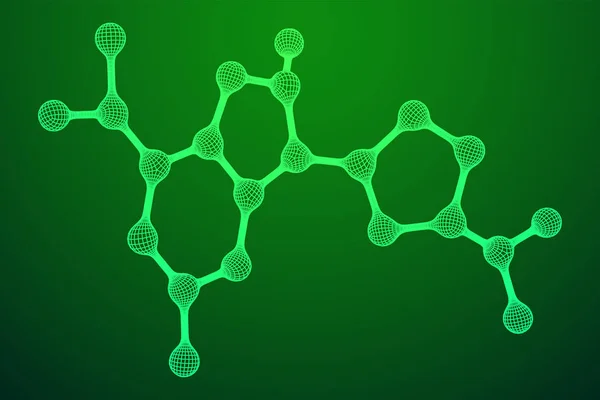 Molécule de treillis métallique. Structure de connexion . — Image vectorielle