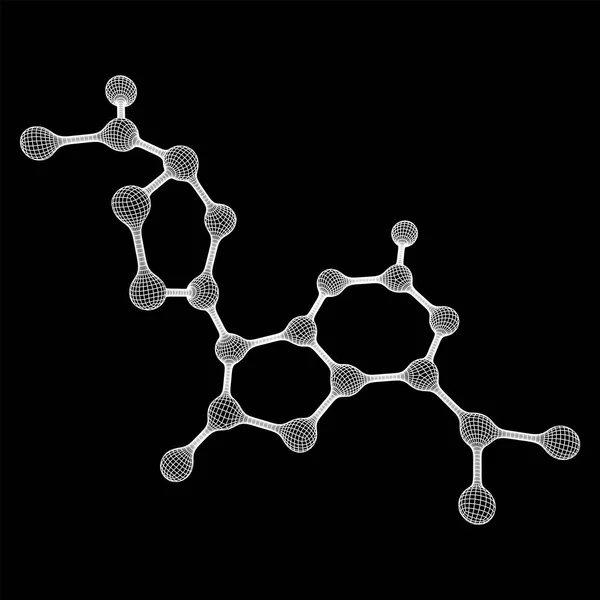 Molekula drátěně-mřížka. Struktura připojení. — Stockový vektor