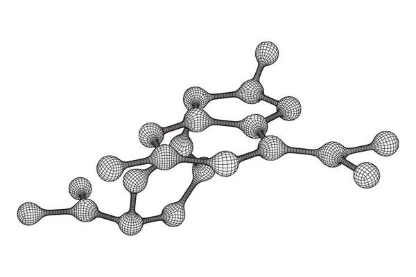 Wireframe Mesh Molecule. Estructura de conexión . — Vector de stock