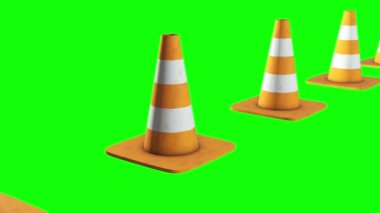 Trafik koni. Yol işareti 3d