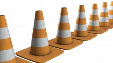 Trafik koni. Yol işareti 3d
