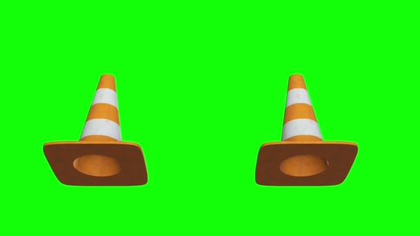 Cone de trânsito. Sinal de estrada 3d — Vídeo de Stock