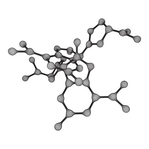 Wireframe Mesh Molecule. Estructura de conexión . — Vector de stock