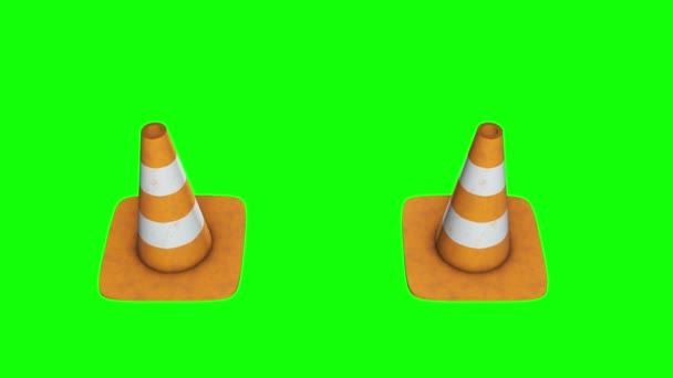 Cone de trânsito. Sinal de estrada 3d — Vídeo de Stock