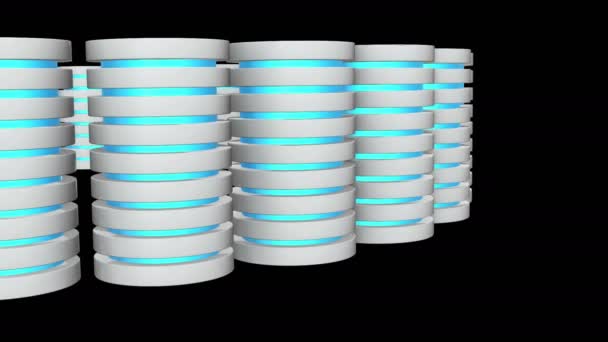 Disco rigido del server futuristico e database o batteria . — Video Stock