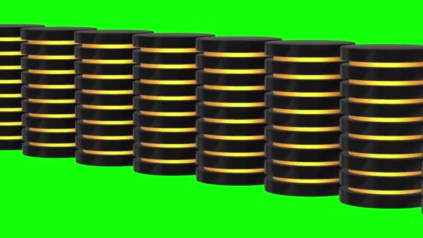 Vaste schijf futuristische server en database of batterij cel. — Stockvideo