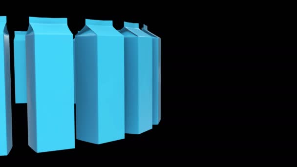 Γάλα ή χυμό κουτί 3d — Αρχείο Βίντεο