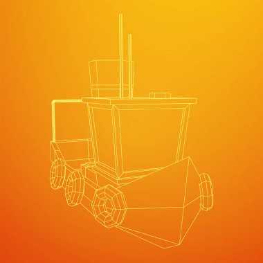 Balıkçı teknesi. Tel kafes balıkçılık trol