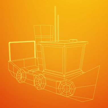 Balıkçı teknesi. Tel kafes balıkçılık trol