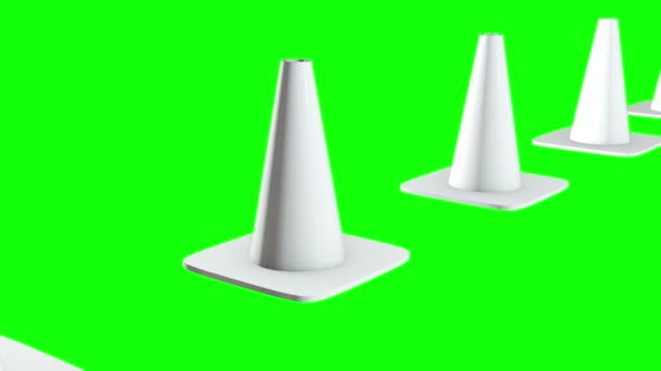 Cone de trânsito. Sinal de estrada 3d — Vídeo de Stock