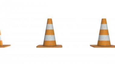 Trafik koni. Yol işareti 3d