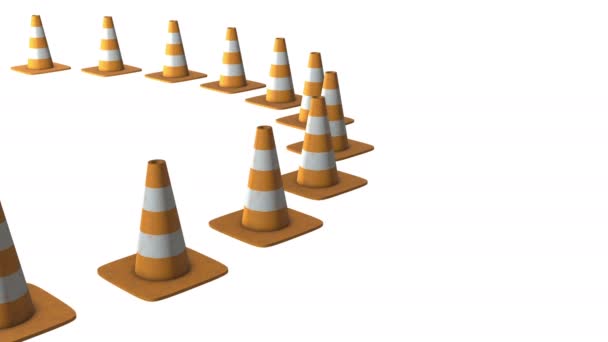 Traffic cone. Road sign 3d — Stock Video