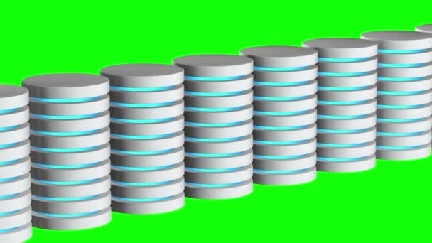 Vaste schijf futuristische server en database of batterij cel. — Stockvideo