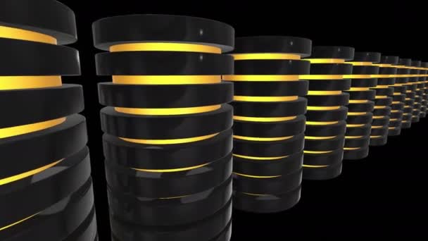 Vaste schijf futuristische server en database of batterij cel. — Stockvideo