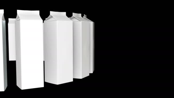 Mjölk eller juice box 3d — Stockvideo