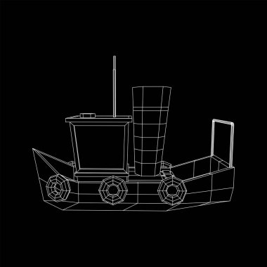 Balıkçı teknesi. Tel kafes balıkçılık trol