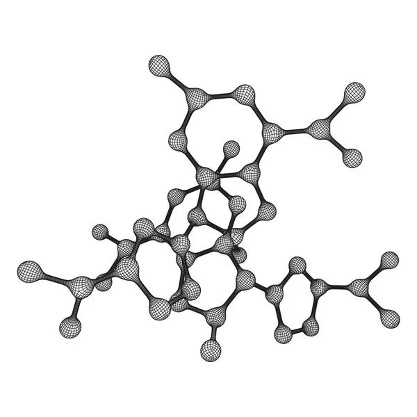 Molekula drátěně-mřížka. Struktura připojení. — Stockový vektor
