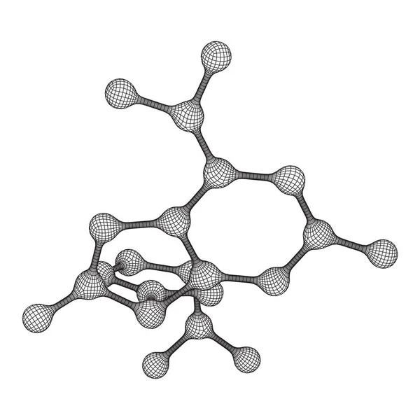 Molécula de malha Wireframe. Estrutura de conexão . —  Vetores de Stock