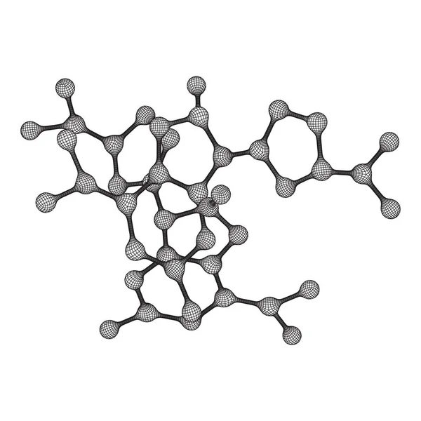 Draadframe mesh molecuul. Verbindingsstructuur. — Stockvector