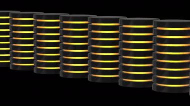 Fütüristik sunucu sabit disk ve veritabanı veya pil hücre.