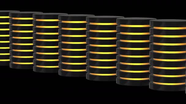 Vaste schijf futuristische server en database of batterij cel. — Stockvideo