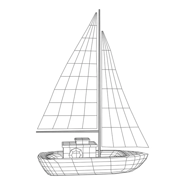 Yate o barco de vela vector — Vector de stock