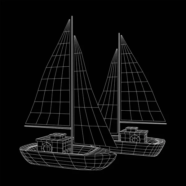 Yate o barco de vela vector — Archivo Imágenes Vectoriales