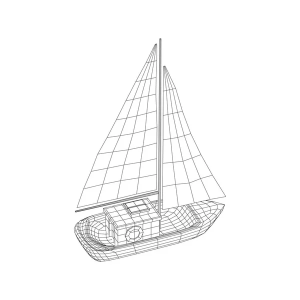 Yacht oder Segel-Boot-Vektor — Stockvektor