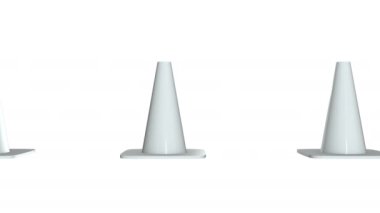 Trafik koni. Yol işareti 3d