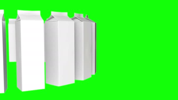 牛奶或果汁盒 3d — 图库视频影像