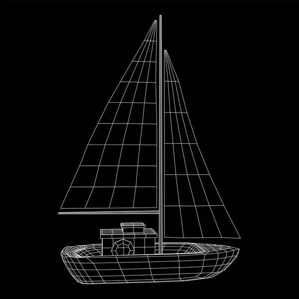 Vecteur de voilier ou de bateau à voile — Image vectorielle