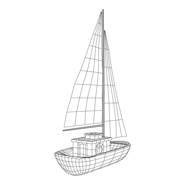 Iate ou vetor de barco à vela —  Vetores de Stock