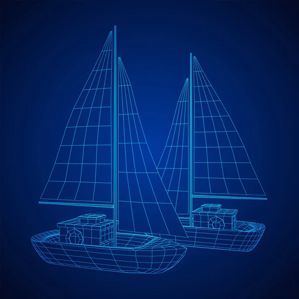 Yacht or sail boat vector — Stock Vector