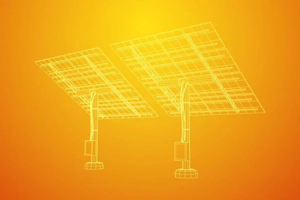 太陽エネルギーパネルベクトル — ストックベクタ