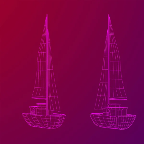Vecteur de voilier ou de bateau à voile — Image vectorielle