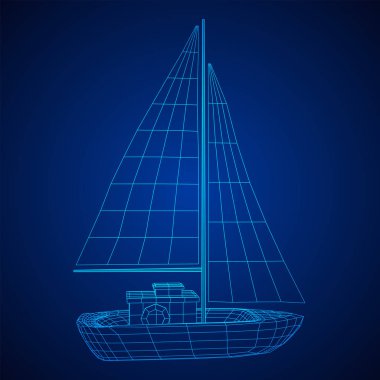 Yat veya Yelkenli tekne vektörü