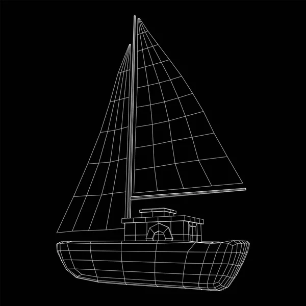 Yate o barco de vela vector — Archivo Imágenes Vectoriales