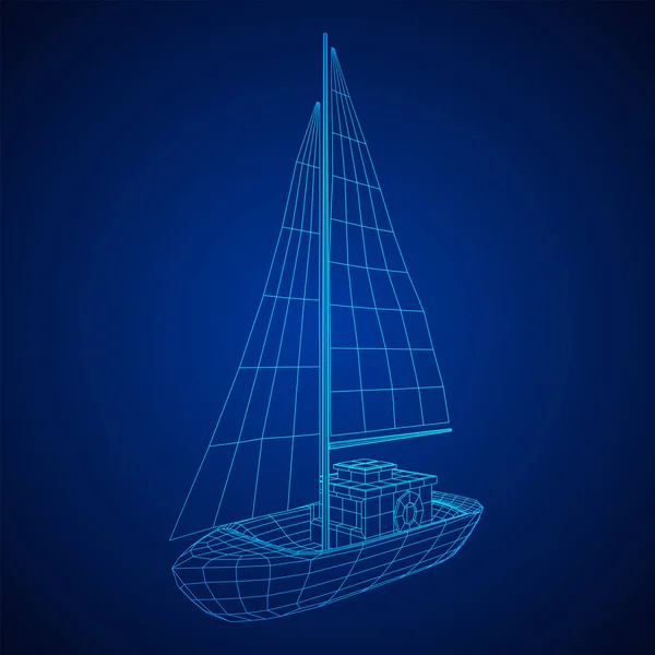 Yacht oder Segel-Boot-Vektor — Stockvektor