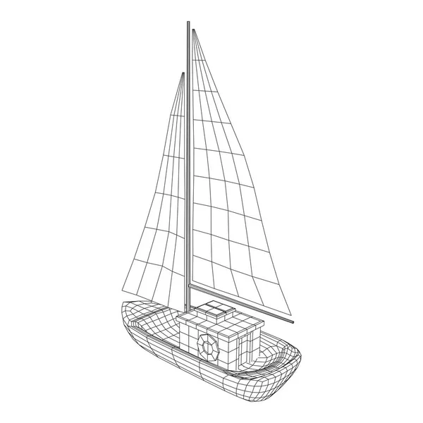 Вектор яхты или парусника — стоковый вектор