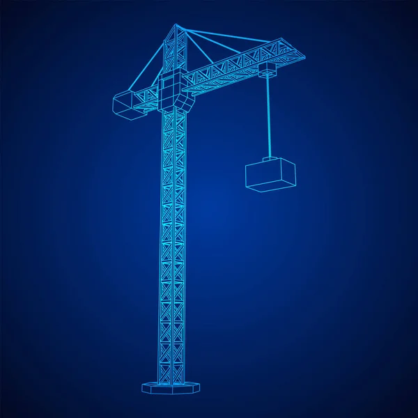 Torre construcción edificio grúa — Vector de stock