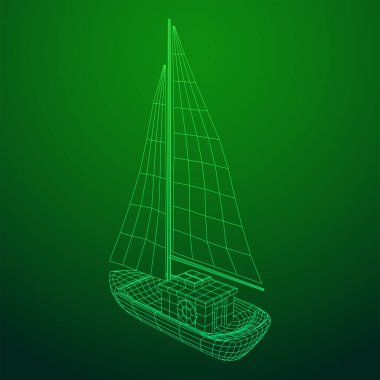 Yat veya Yelkenli tekne vektörü
