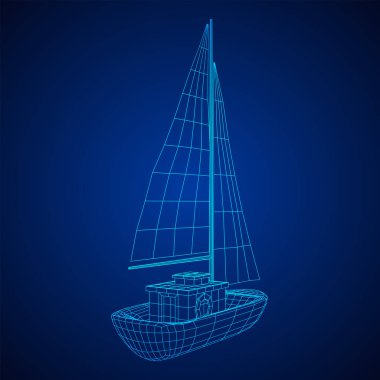 Yat veya Yelkenli tekne vektörü